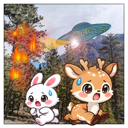 UFO Terrorizes Woodland Critters